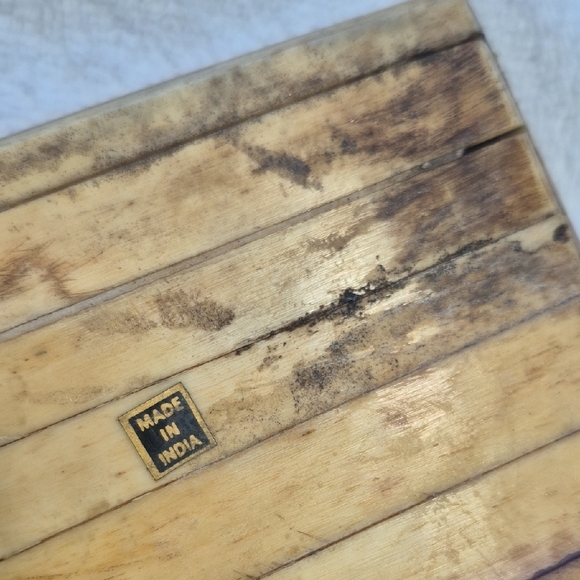 Vintage Camel Bone Brass Trinket Jewelry Box - Picture 5 of 7